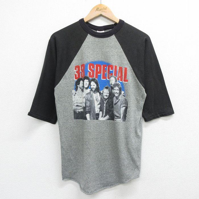 M/古着 7分袖 ビンテージ ロック バンド Tシャツ メンズ 80s 38 