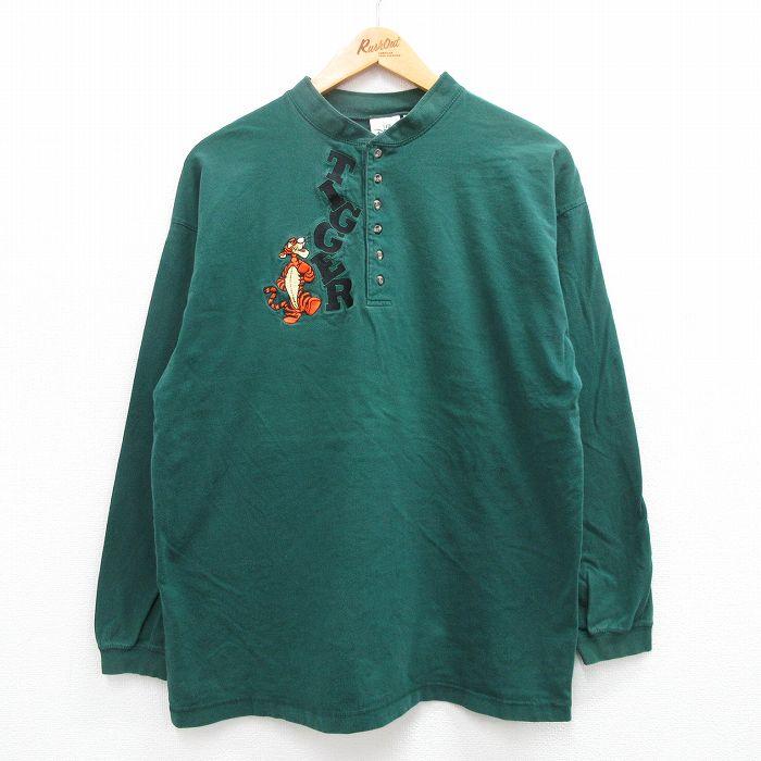 XL/古着 長袖 ビンテージ Tシャツ メンズ 90s ディズニー くまのプー 