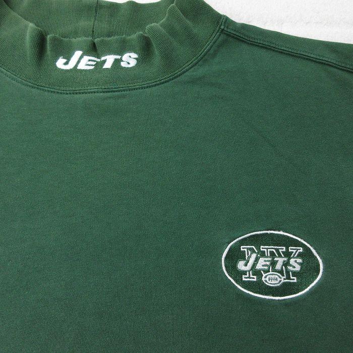 XL/古着 スターター 長袖 ビンテージ Tシャツ メンズ 90s NFL ニューヨークジェッツ コットン ハイネック モックネック 緑 グリーン ア｜furugiyarushout｜02