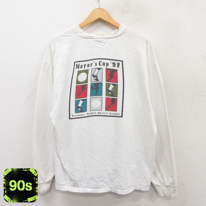 Hanes（ヘインズ） XL/古着 長袖 ビンテージ Tシャツ メンズ 90s