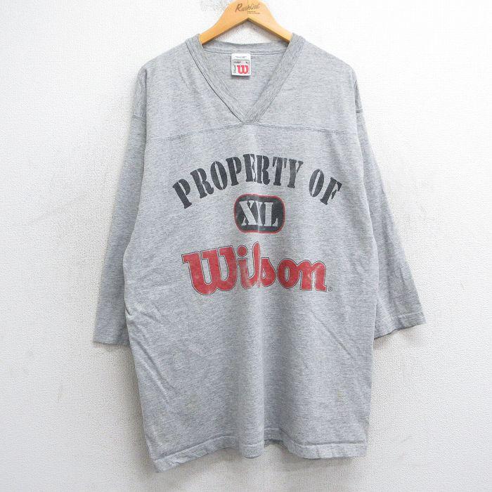 ヴィンテージ　フットボール　tシャツ　雰囲気系　XL XL/古着 7分袖 ビンテージ フットボール Tシャツ メンズ 00s