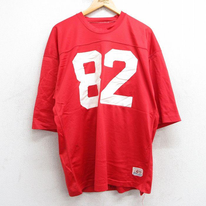 XL/古着 半袖 ビンテージ フットボール Tシャツ メンズ 80s 82 