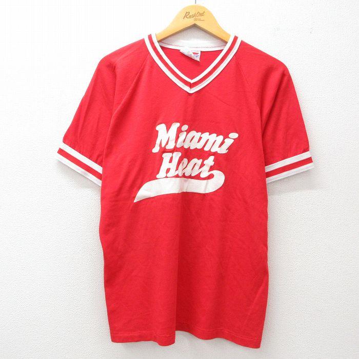 L/古着 半袖 ビンテージ Tシャツ メンズ 80s マイアミ ハート ラグラン