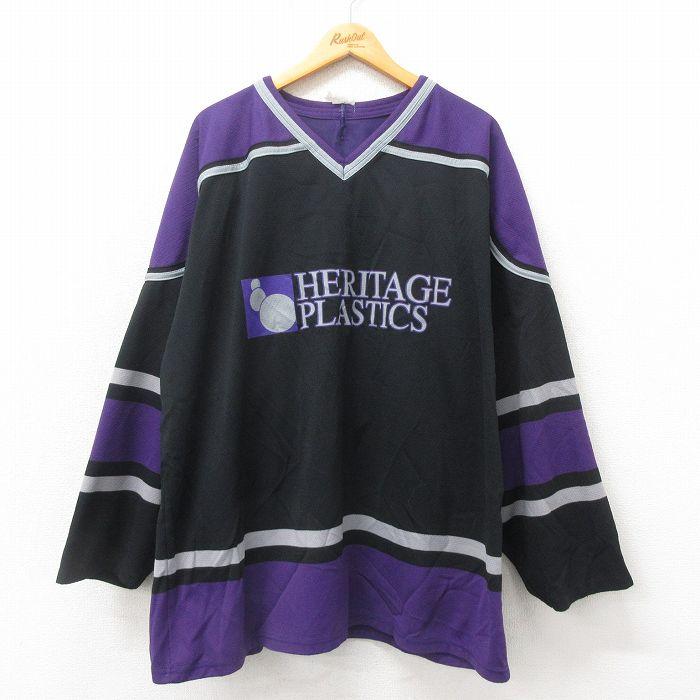 XL/古着 長袖 ビンテージ Tシャツ アイスホッケー ジャージ メンズ 00s