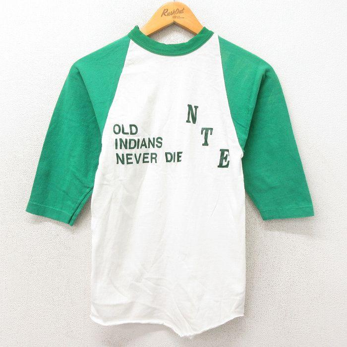 XS/古着 ラッセル 7分袖 ビンテージ Tシャツ メンズ 70s NTE ツートン