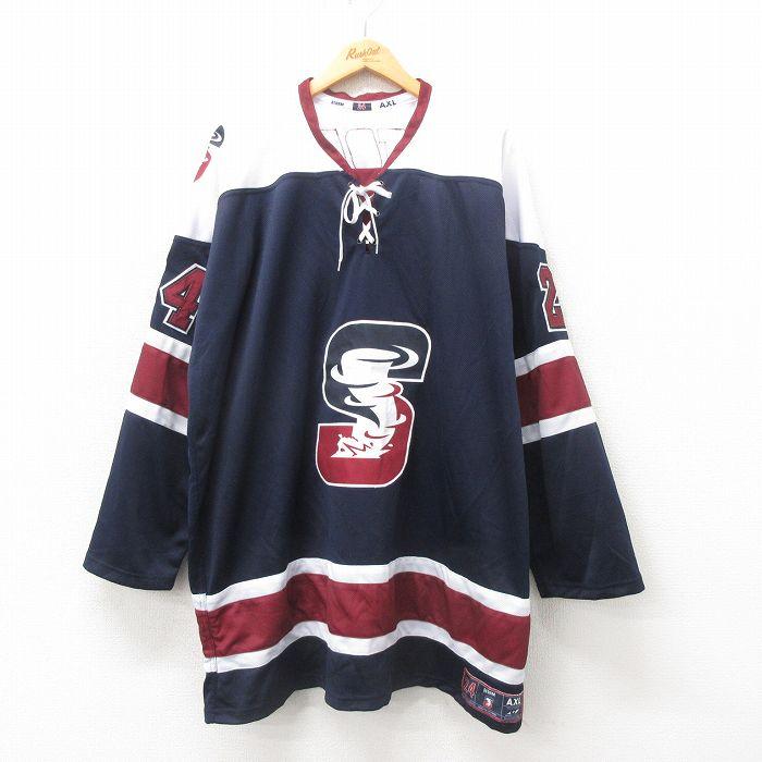 BABYL　XLサイズ　ホッケー ジャージ　ロンT XL/古着 長袖 ビンテージ Tシャツ アイスホッケー ジャージ メンズ 00s