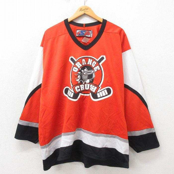XL/古着 長袖 ビンテージ Tシャツ アイスホッケー ジャージ メンズ 00s