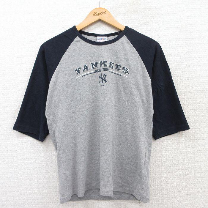 MLB M/古着 7分袖 ビンテージ Tシャツ メンズ 00s MLB ニューヨーク