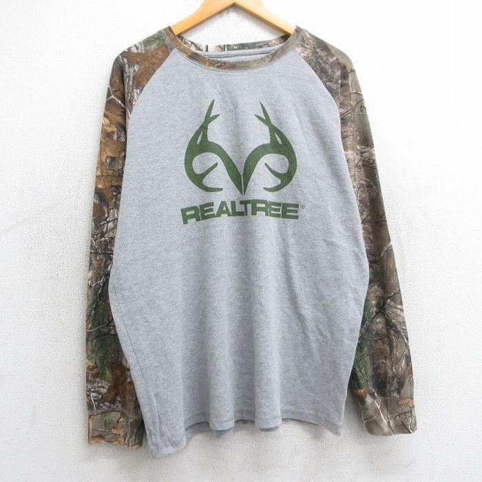 XL/古着 長袖 サーマル Tシャツ メンズ リアルツリー ラグラン