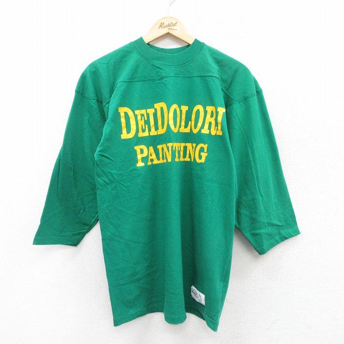 50%OFF】M/古着 7分袖 ビンテージ フットボール Tシャツ メンズ 90s