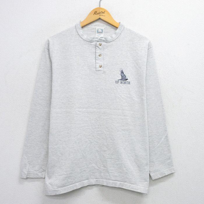 50%OFF】L/古着 長袖 ビンテージ Tシャツ メンズ 90s オオカミ UP 