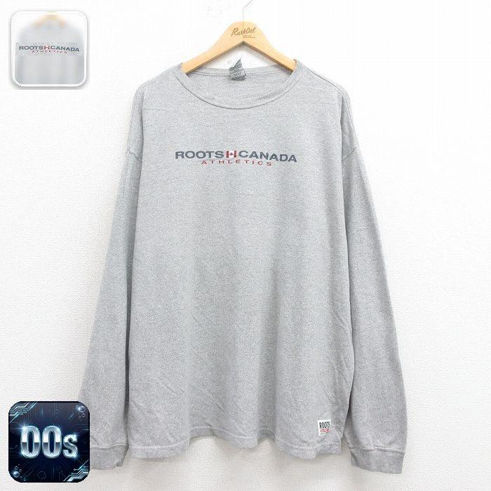 50%OFF】XL/古着 ROOTS 長袖 ビンテージ Tシャツ メンズ 00s 