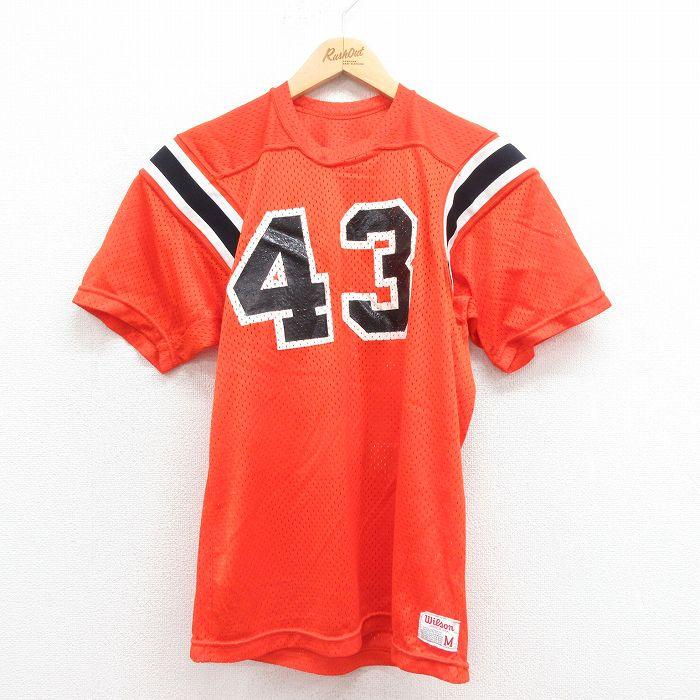 S/古着 ウィルソン 半袖 ビンテージ フットボール Tシャツ メンズ 80s