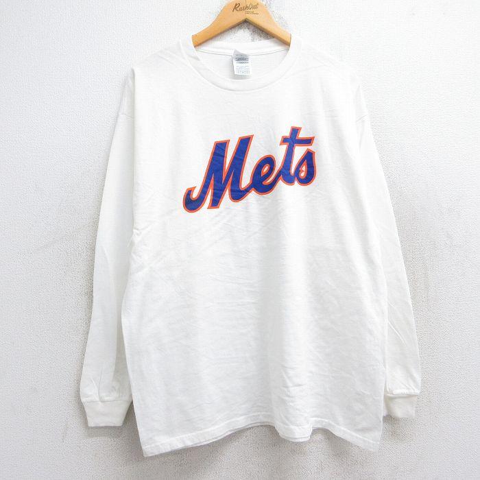 XL/古着 長袖 ビンテージ Tシャツ メンズ 00s MLB ニューヨークメッツ