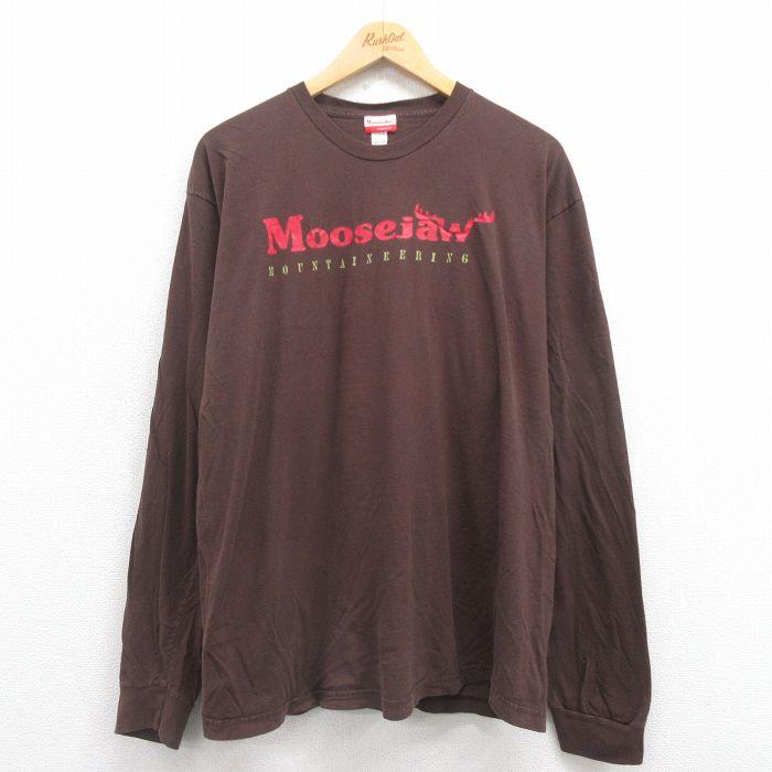 XL/古着 長袖 Tシャツ メンズ Moosejaw 大きいサイズ コットン こげ茶