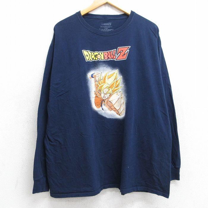 XL/古着 長袖 Tシャツ メンズ アニメ ドラゴンボールZ 孫悟空 大きい 