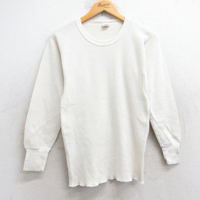S/古着 長袖 ビンテージ サーマル Tシャツ メンズ 80s 無地 クルー