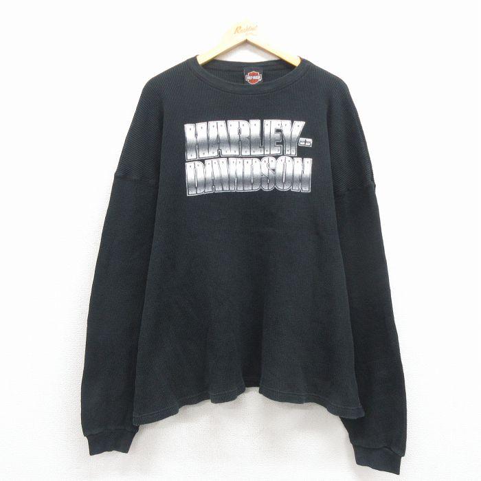 XL/古着 ハーレーダビッドソン 長袖 ビンテージ サーマル Tシャツ