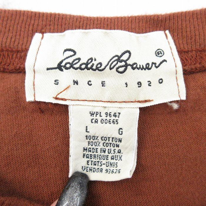 90s エディーバウアー USA製 ロンT tシャツ 長袖 XL ビンテージ Eddie Bauer（エディーバウアー） XL/古着 長袖 ビンテージ Tシャツ