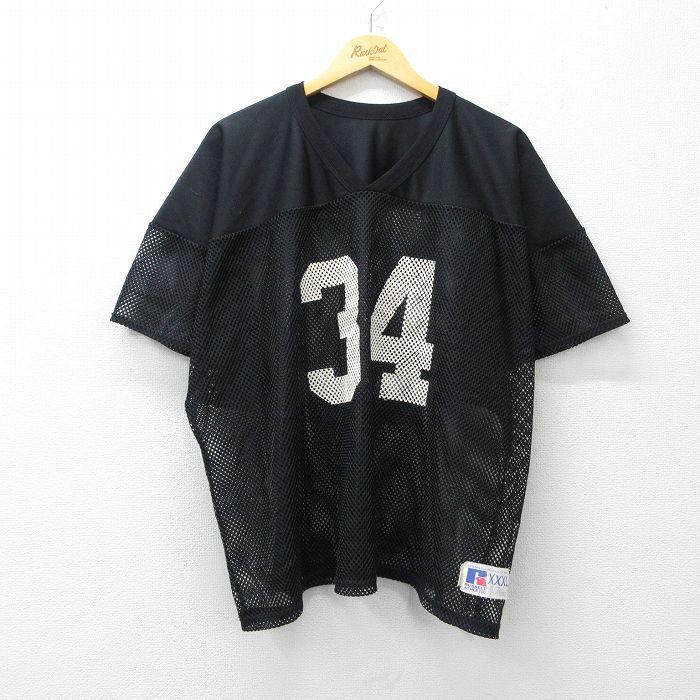 XL/古着 ラッセル 半袖 ビンテージ フットボール Tシャツ メンズ 90
