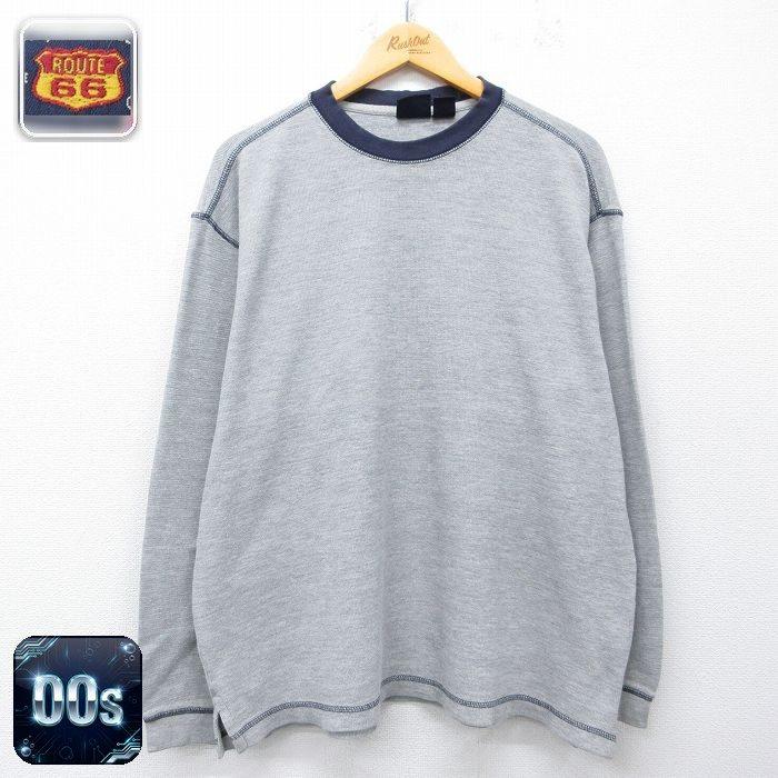 XL/古着 ルート66 長袖 ビンテージ Tシャツ メンズ 00年代 00s 無地 