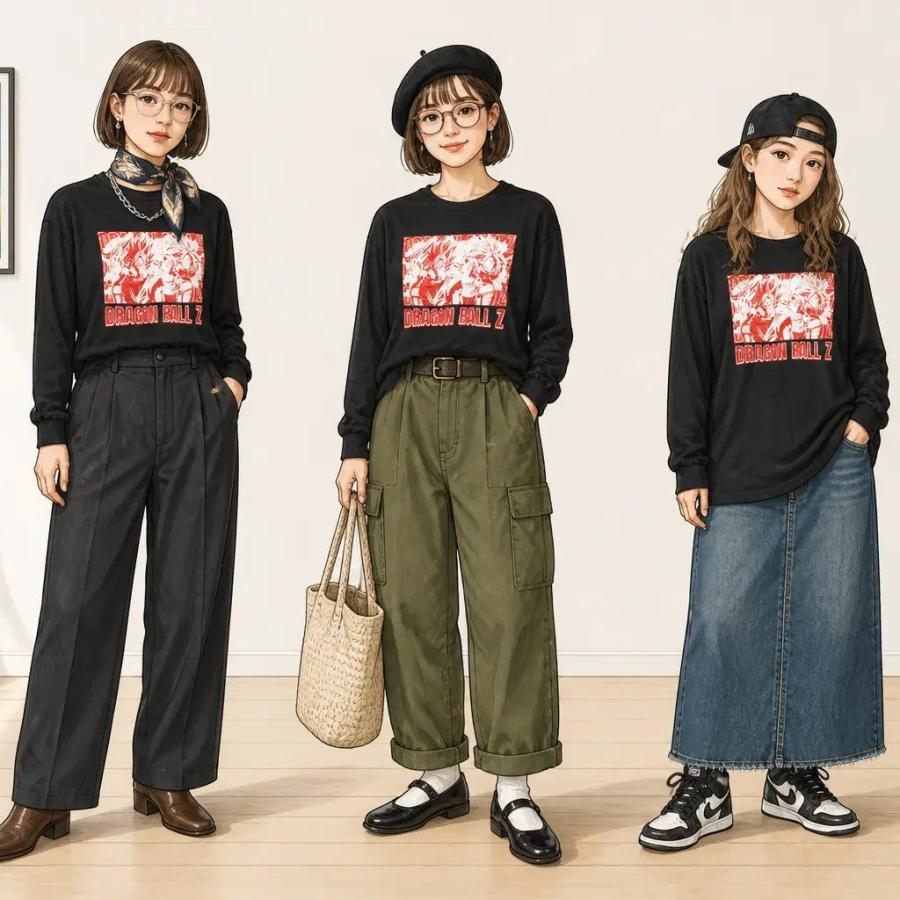 S/古着 長袖 Tシャツ メンズ アニメ ドラゴンボールZ コットン クルー