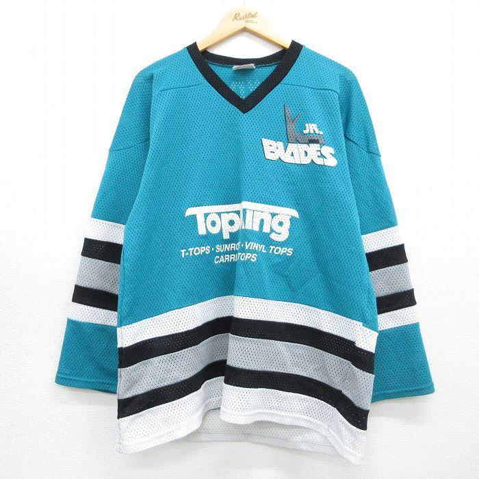 XL/古着 長袖 ビンテージ Tシャツ アイスホッケー ジャージ メンズ 90