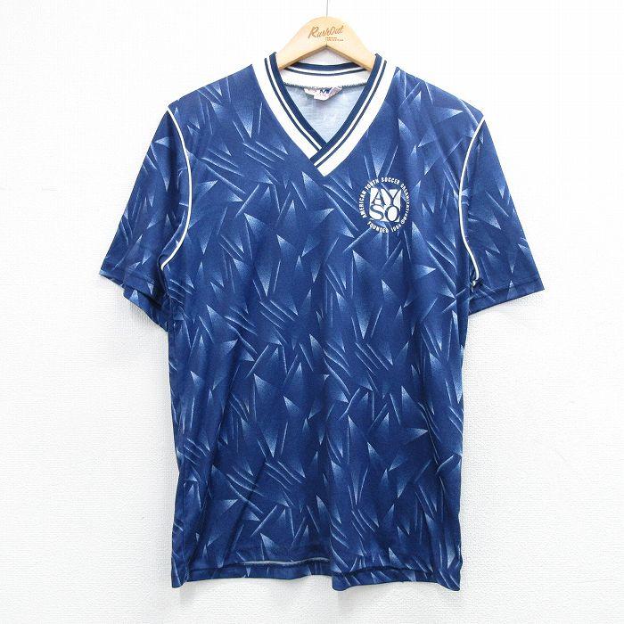 【希少・USA製】80s-90s  ヴィンテージ サッカーシャツ L M/古着 半袖 ビンテージ サッカー Tシャツ メンズ 90年代 90s AYSO V