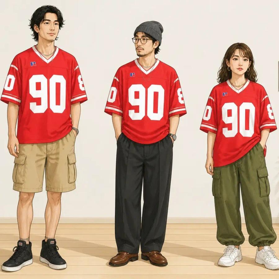 XL/古着 ラッセル 半袖 ビンテージ フットボール Tシャツ メンズ 80