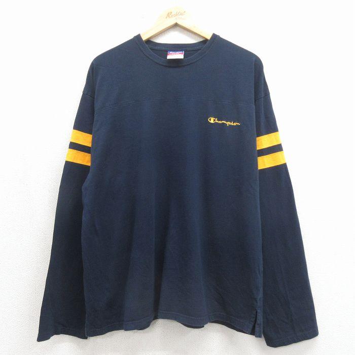 Champion（チャンピオン） XL/古着 長袖 ビンテージ フットボール T