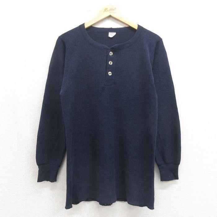 L/古着 長袖 ビンテージ サーマル Tシャツ メンズ 90年代 90s 無地 