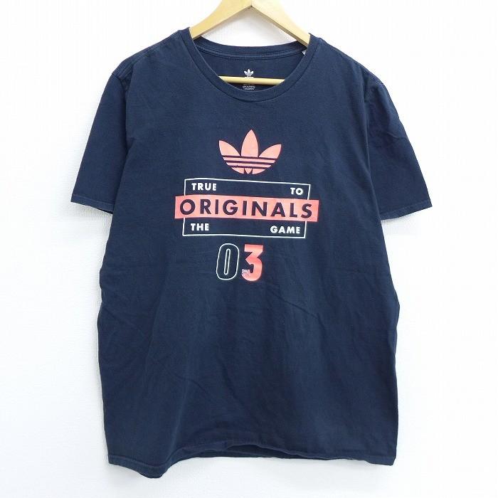 L 古着 半袖 ブランド Tシャツ アディダス Adidas ロゴ リーフ トレフォイル 03 コットン クルーネック 黒 ブラック may29 中古 メンズ Tsbd0429 古着屋rushout 通販 Yahoo ショッピング