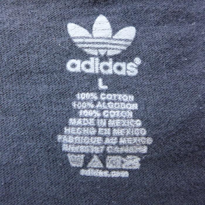 L 古着 半袖 ブランド Tシャツ アディダス Adidas ホットドッグ ロゴ リーフ トレフォイル コットン クルーネック 黒 ブラック jun26 中古 メンズ Tsbd 古着屋rushout 通販 Yahoo ショッピング