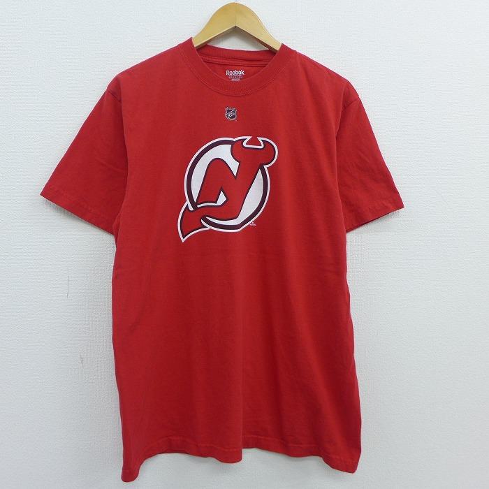 L/古着 半袖 ブランド Tシャツ リーボック REEBOK NHL ニュージャージーデビルス イリヤコワルチュク コットン クルーネック 赤 レッド  アイスホッケー 20jul07 :tsbd20056030:古着屋RUSHOUT 通販 