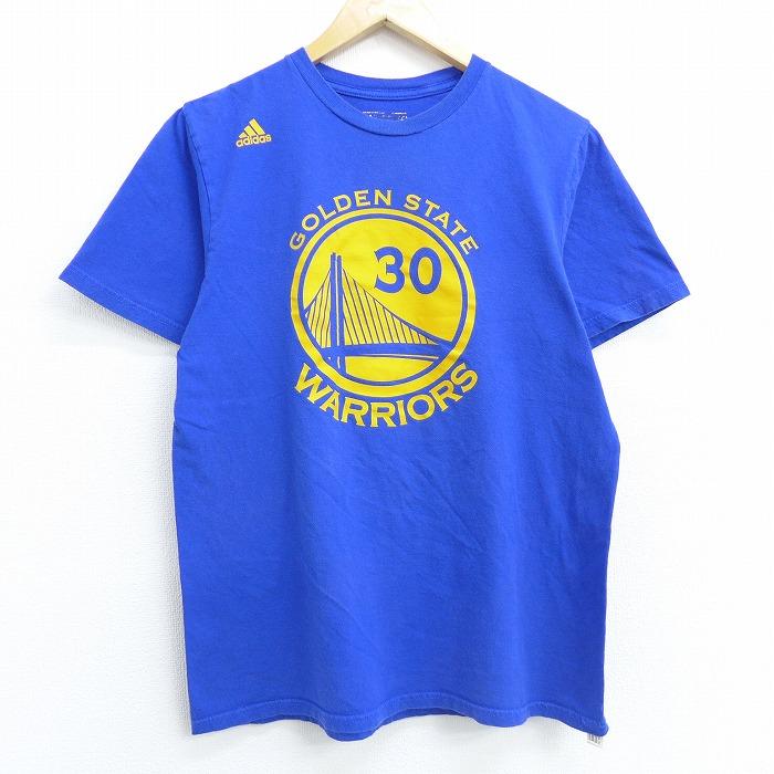 M 古着 半袖 ブランド Tシャツ アディダス Adidas Nba ゴールデンステートウォリアーズ ステフィンカリー 30 コットン クルーネック 青 ブルー バスケットボール Tsbd 古着屋rushout 通販 Yahoo ショッピング