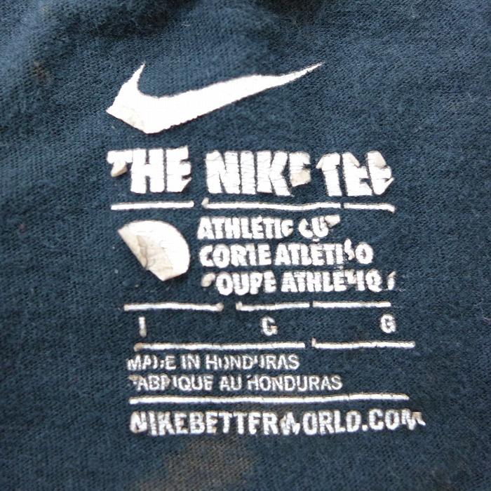 L 古着 半袖 ブランド Tシャツ ナイキ Nike ビッグロゴ ショート丈 クルーネック 黒他 ブラック ブリーチ加工 jul15 中古 メンズ Tsbd 古着屋rushout 通販 Yahoo ショッピング