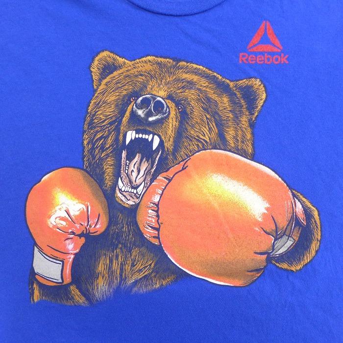 L 古着 半袖 ブランド Tシャツ リーボック Reebok ロゴ クマ ボクシング コットン クルーネック 青 ブルー jul24 中古 メンズ Tsbd 古着屋rushout 通販 Yahoo ショッピング