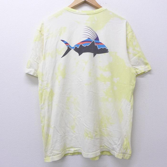 Xl 古着 半袖 ブランド Tシャツ パタゴニア Patagonia 魚 コットン クルーネック 黄 イエロー ブリーチ加工 aug28 中古 メンズ Tsbd0711 古着屋rushout 通販 Yahoo ショッピング