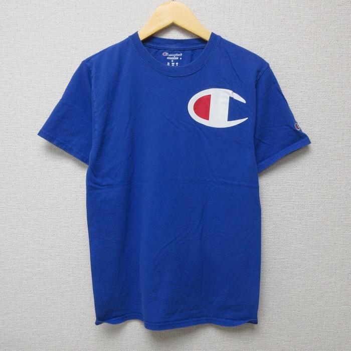 S 古着 チャンピオン Champion 半袖 ブランド Tシャツ メンズ ワンポイントロゴ クルーネック 青 ブルー 21aug19 中古 Tsbd 古着屋rushout 通販 Yahoo ショッピング
