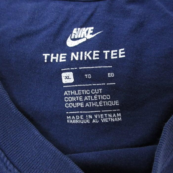 XL/古着 ナイキ NIKE 半袖 ブランド Tシャツ メンズ ビッグロゴ 大きいサイズ コットン クルーネック 紺 ネイビー 23aug04 中古｜furugiyarushout｜03