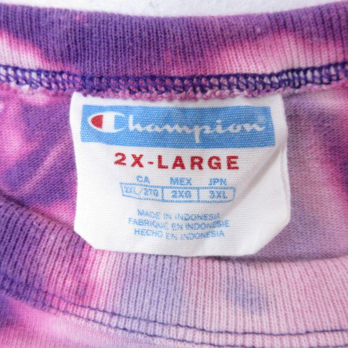 XL/古着 チャンピオン Champion 半袖 ブランド Tシャツ メンズ ビッグロゴ 刺繍 大きいサイズ コットン クルーネック 紫他 パープル ブ｜furugiyarushout｜04