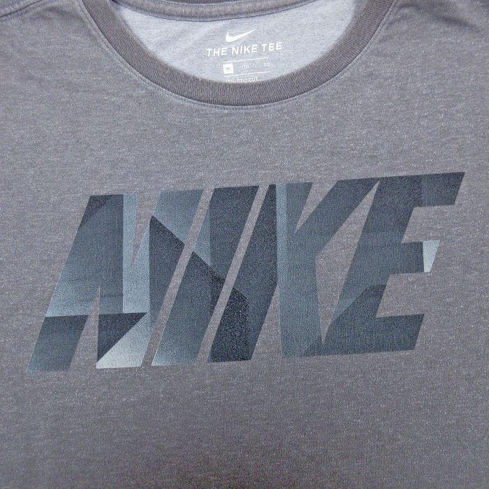 XL/古着 ナイキ NIKE 半袖 ブランド Tシャツ メンズ ビッグロゴ 大きいサイズ クルーネック グレー 霜降り 24mar19 中古｜furugiyarushout｜02