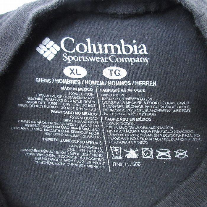 L/古着 コロンビア Columbia 半袖 ブランド Tシャツ メンズ ビッグロゴ コットン クルーネック 黒 ブラック 24may07 中古｜furugiyarushout｜04