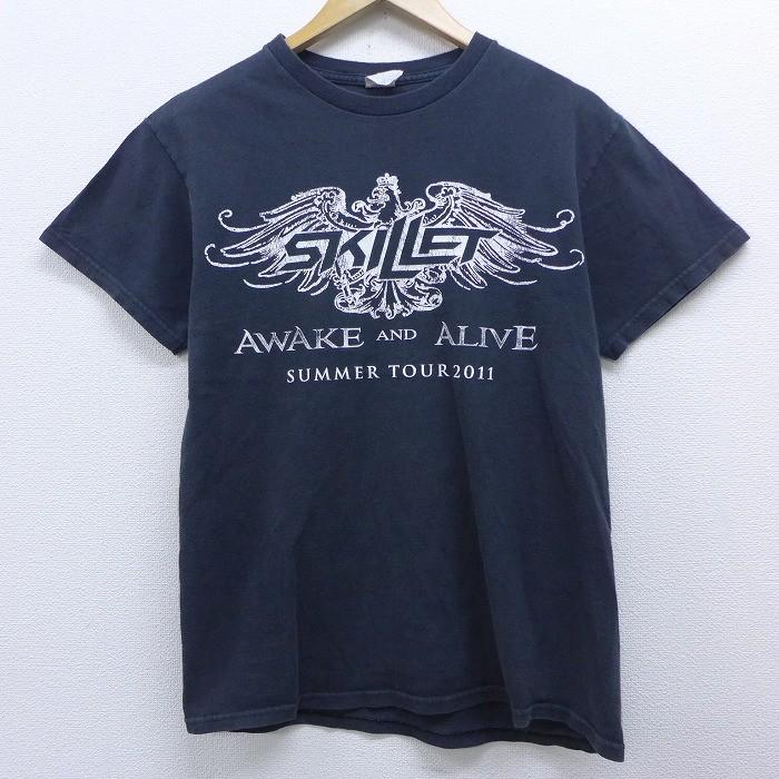 M 古着 半袖 ロック バンド Tシャツ スキレット クルーネック コットン 黒 ブラック mar11 中古 メンズ Tsrk0761 古着屋rushout 通販 Yahoo ショッピング