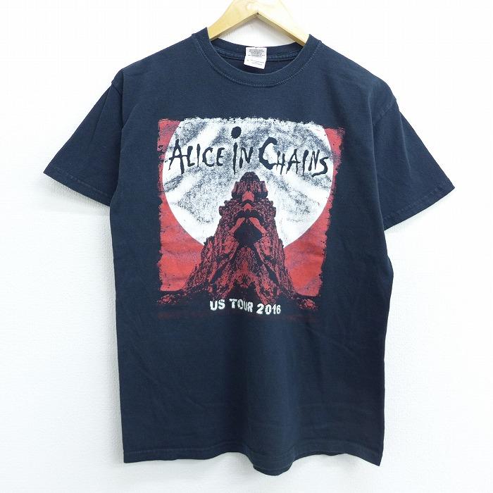 M 古着 半袖 ロック バンド Tシャツ アリスインチェインズ コットン クルーネック 黒 ブラック jul09 中古 メンズ Tsrk 古着屋rushout 通販 Yahoo ショッピング