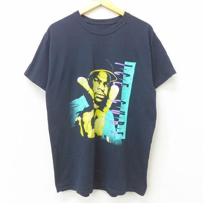 L/古着 半袖 ヒップホップ Tシャツ メンズ アイスキューブ コットン 