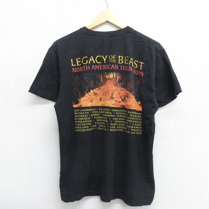 L/古着 TULTEX 半袖 ロック バンド Tシャツ メンズ アイアンメイデン コットン クルーネック 黒 ブラック spe 24apr09 中古｜furugiyarushout｜02