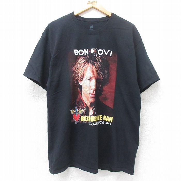 古着　90S バンドTシャツ　ボン・ジョビTシャツ　ヘインズタグ　バンドTシャツ HanesヘインズBON JOVIボン・ジョヴィバンドTシャツバンT両面