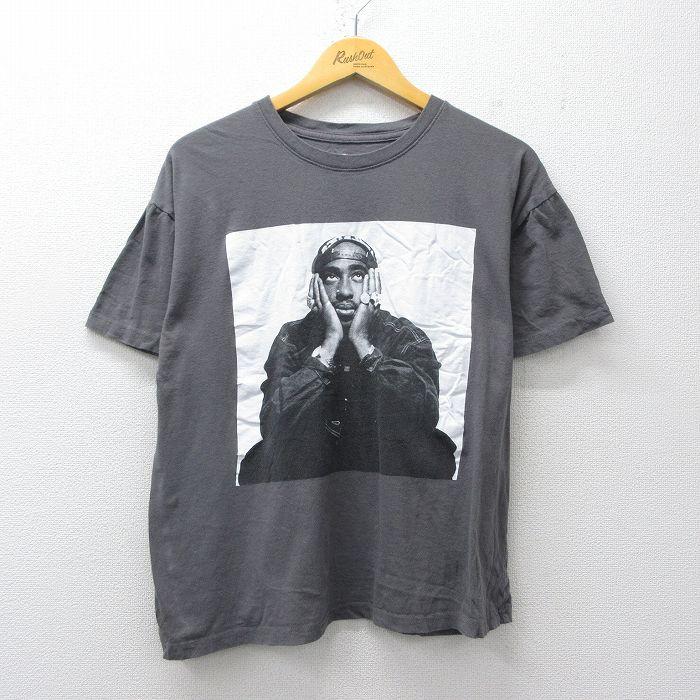 L/古着 半袖 ヒップホップ ラップ Tシャツ メンズ トゥパック 2パック