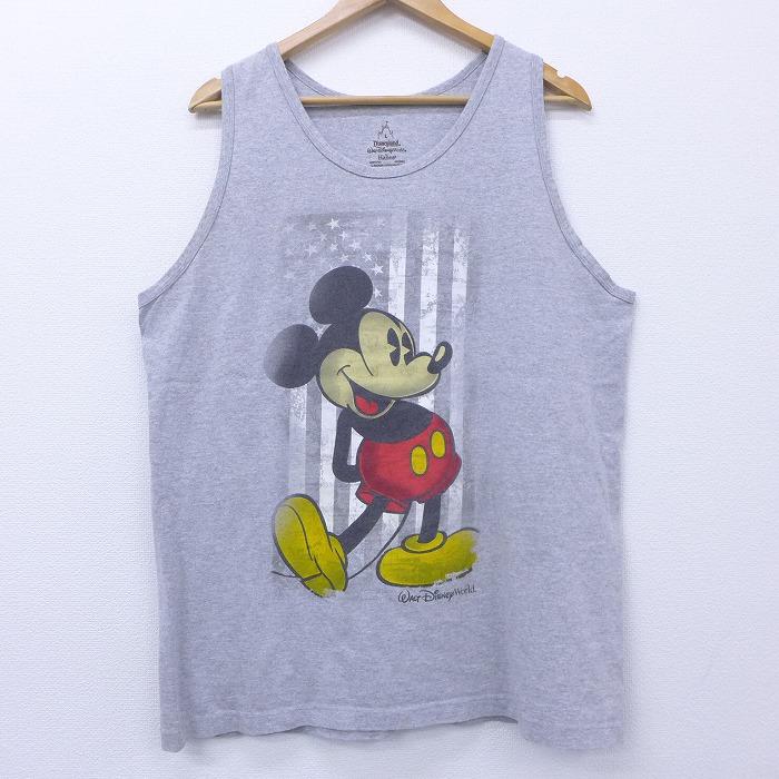 L 古着 タンクトップ ディズニー Disney ミッキー Mickey Mouse 星条旗 Uネック グレー 霜降り jun25 中古 メンズ Tstp 古着屋rushout 通販 Yahoo ショッピング